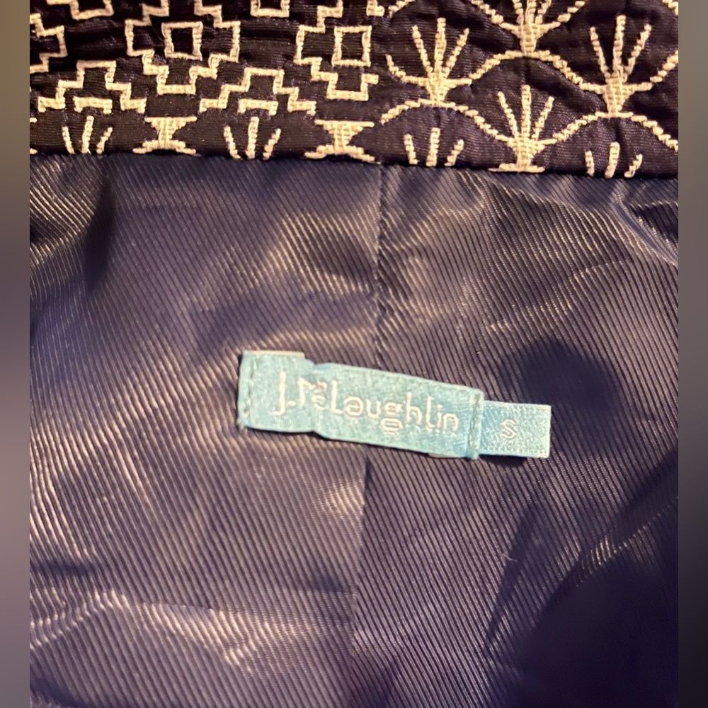 J. Mclaughlin Walden Coat Navy Patchwork Jacquard… - image 7
